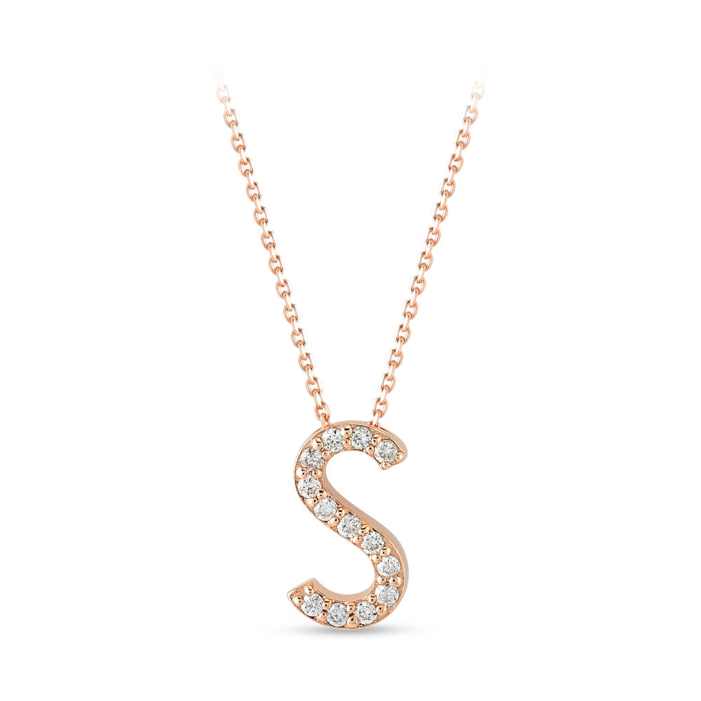 0.07 ct. Buchstabe S Diamant Halskette