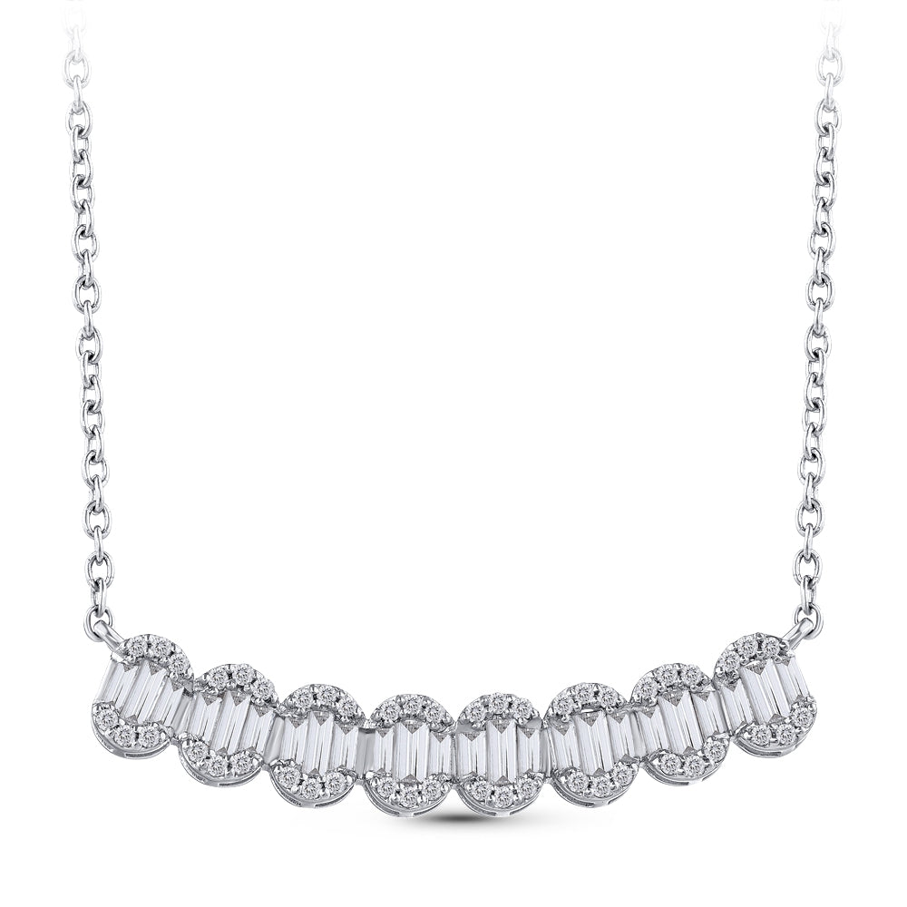 0.43 ct. Baguette Diamant Halskette