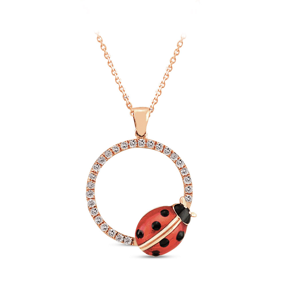 Marienkäfer Diamant Halskette
