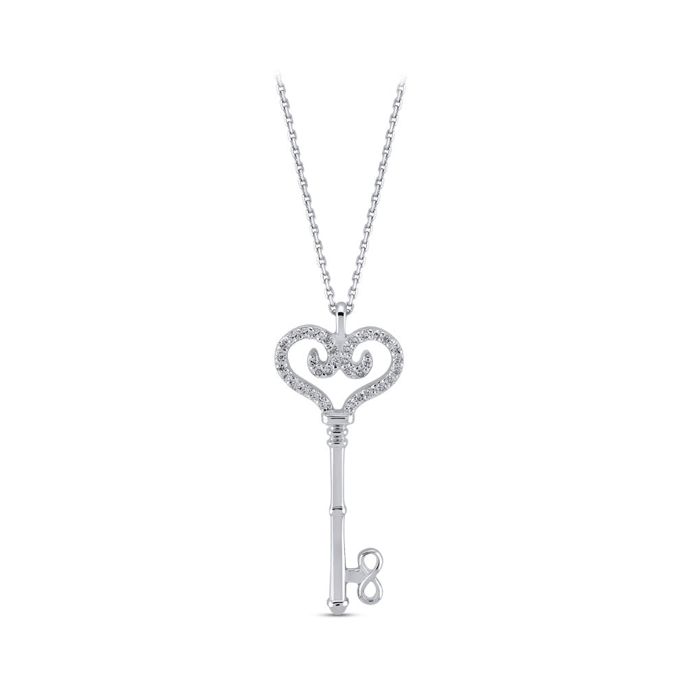 0.06 ct. Glücksschlüssel Diamant Halskette