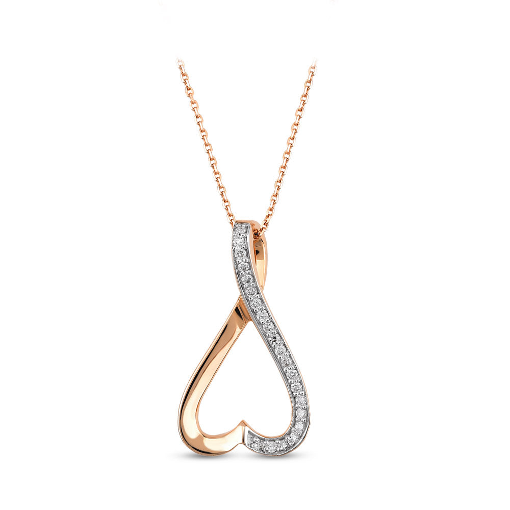 0.07 ct. Herz Anhänger mit Halskette