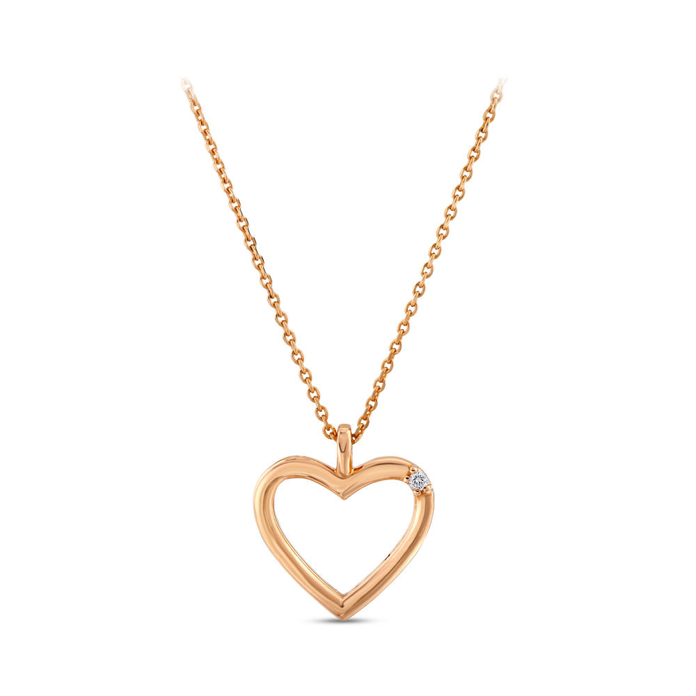 0.01 ct. Heart Diamond Necklace
