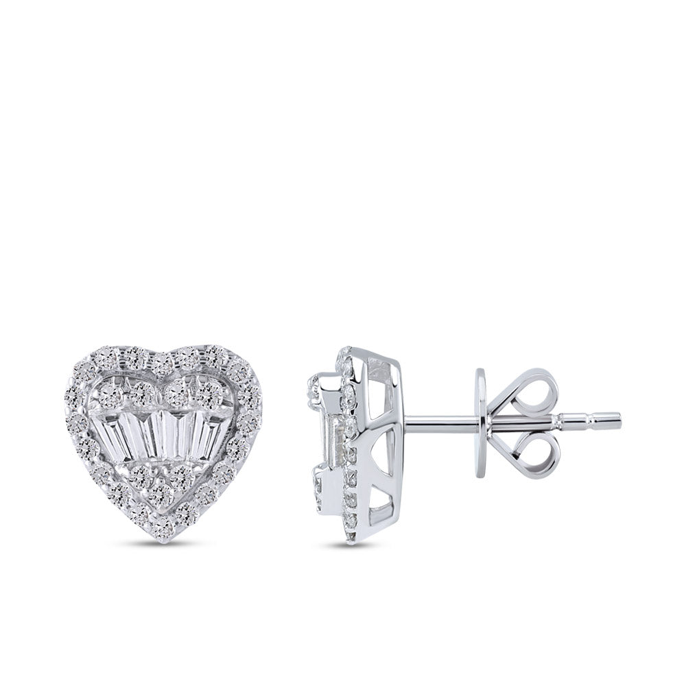 0.50 ct. Baguette Herz Ohrringe