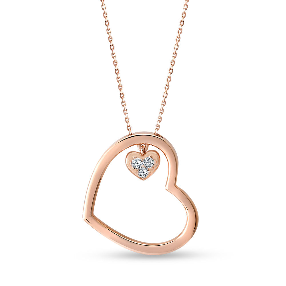 0.05 ct. Design Doppelherz Halskette