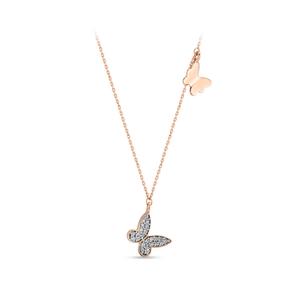 0.07 ct. Butterfly Diamond Necklace