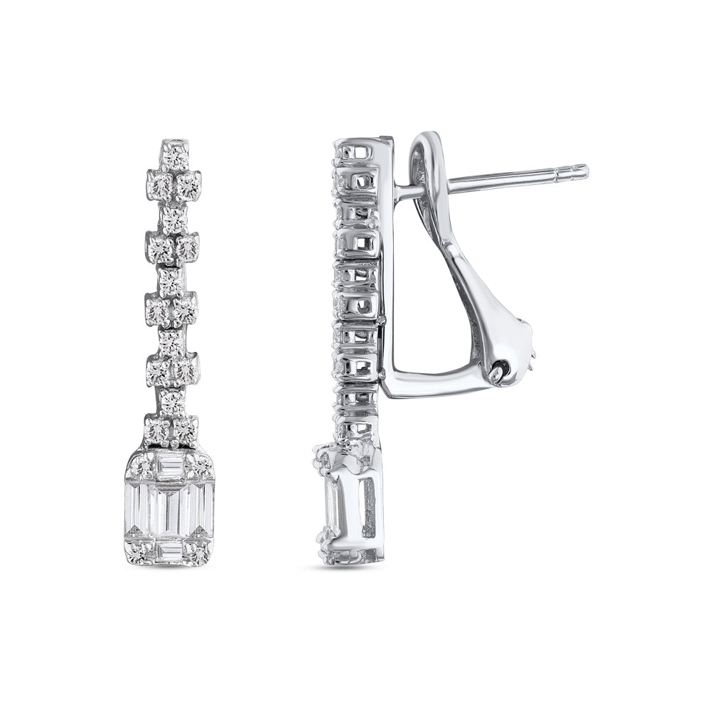 0.57 ct. Baguette Diamond Earrings