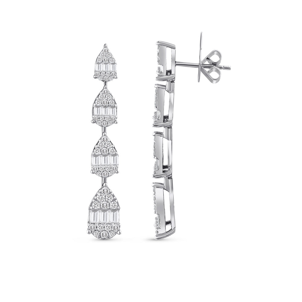 1.87 ct. Baguette Diamant Ohrringe