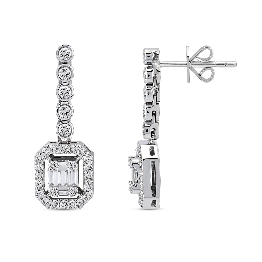 0.66 ct. Baguette Diamant Ohrringe