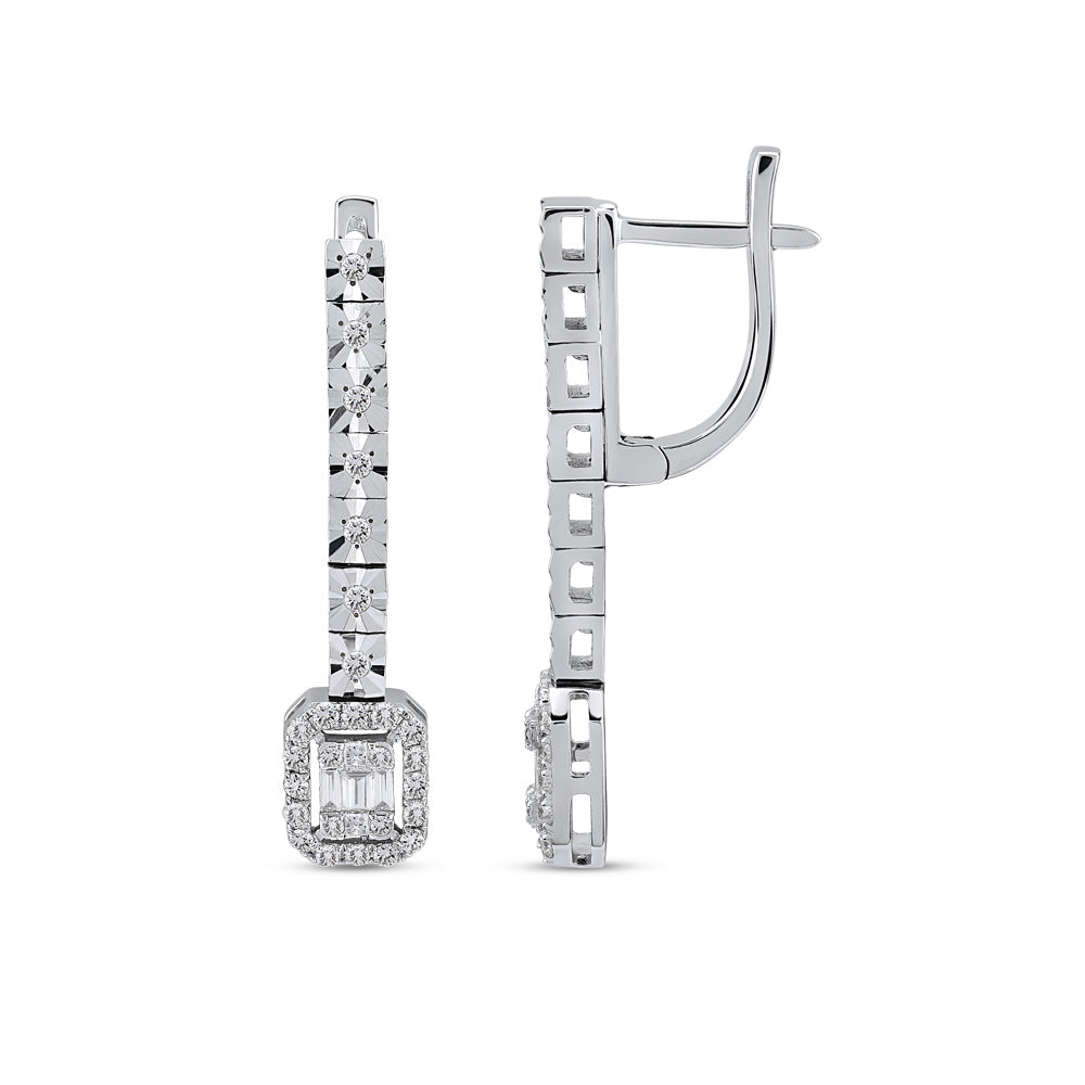 0.48 ct. Baguette Diamond Earrings