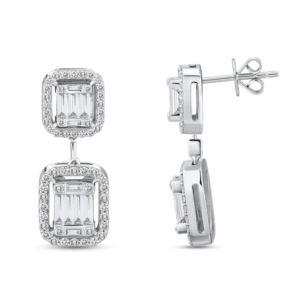 1.56 ct. Baguette Diamant Ohrringe