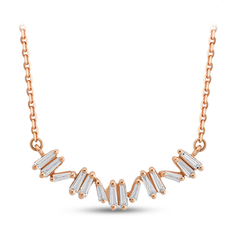 0.38 ct. Baguette Diamond Necklace