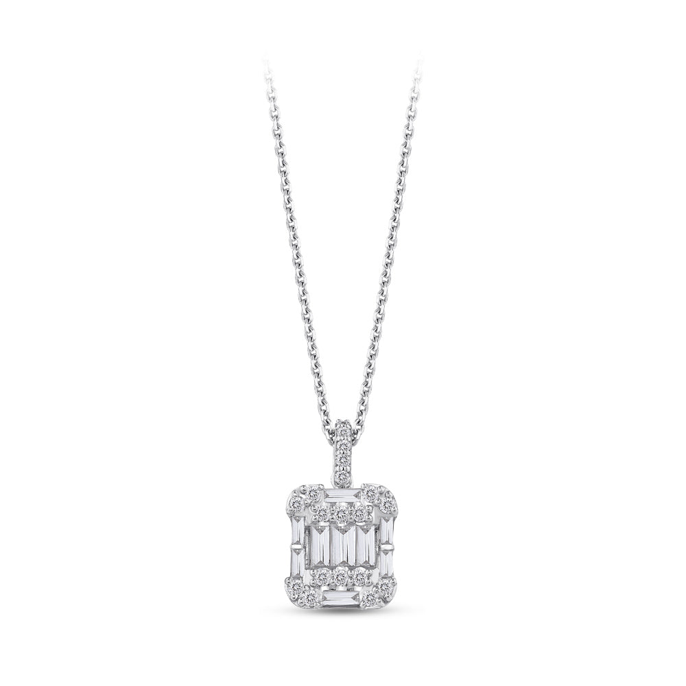 0.55 ct. Baguette Diamond Necklace