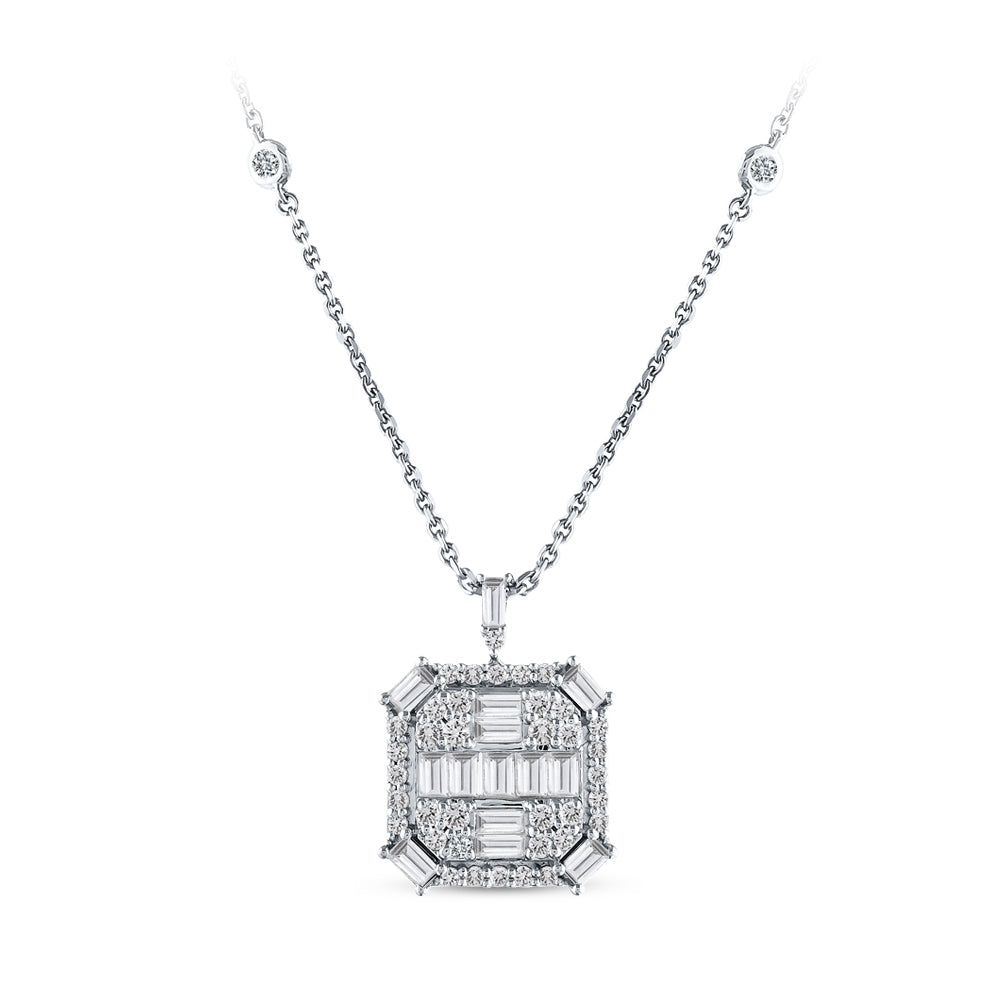1.22 ct. Baguette Diamant Halskette