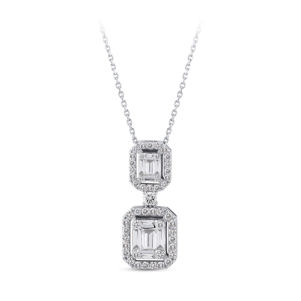 1.11 ct. Baguette Diamant Halskette