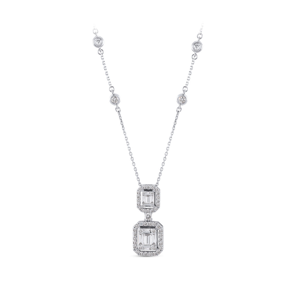 1.11 ct. Baguette Diamant Halskette