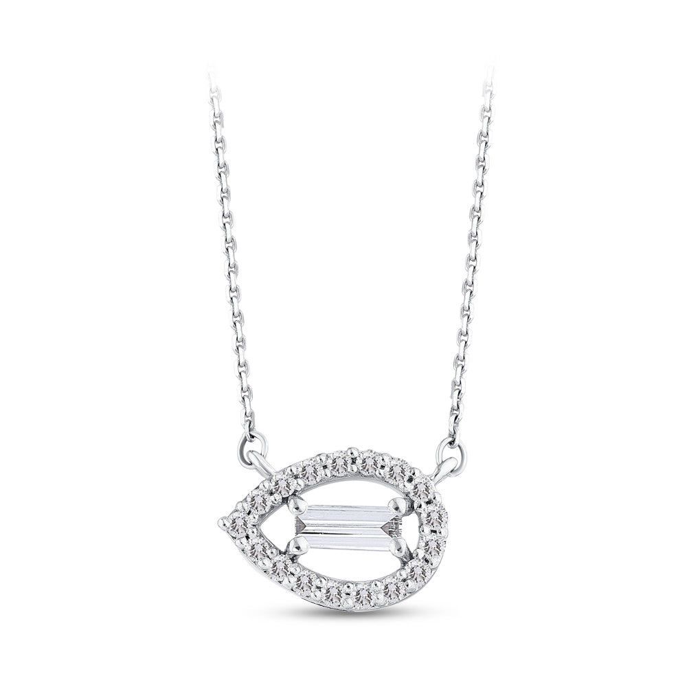 0.16 ct. Baguette Diamant Halskette