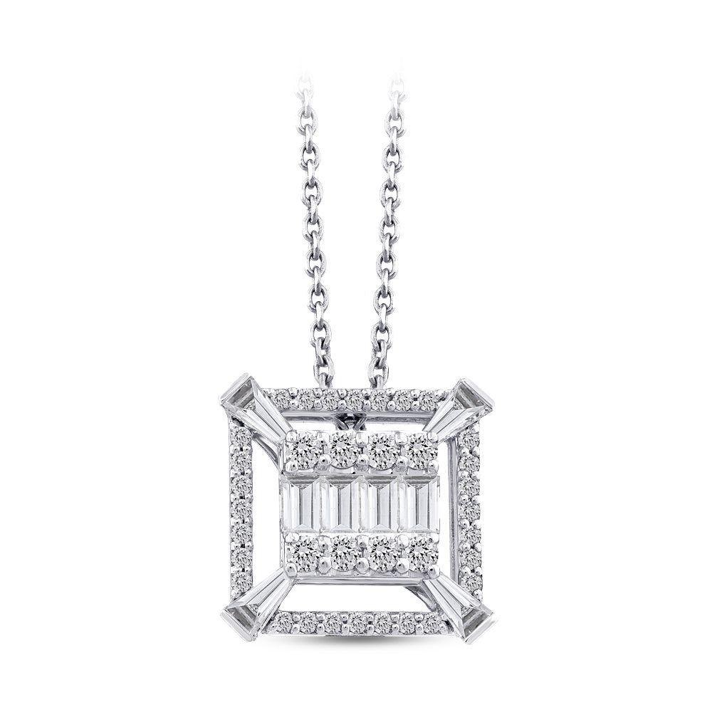 0.70 ct. Baguette Diamond Necklace