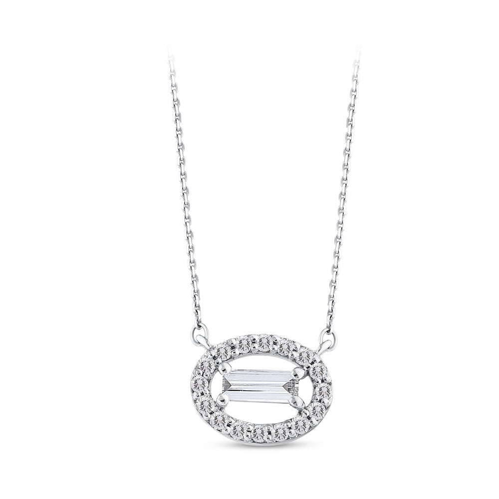 0.16 ct. Baguette Diamant Halskette