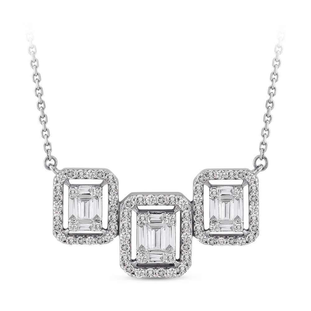 0.58 ct. Baguette Diamant Halskette
