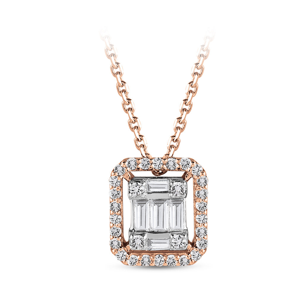 0.19 ct. Baguette Diamant Halskette
