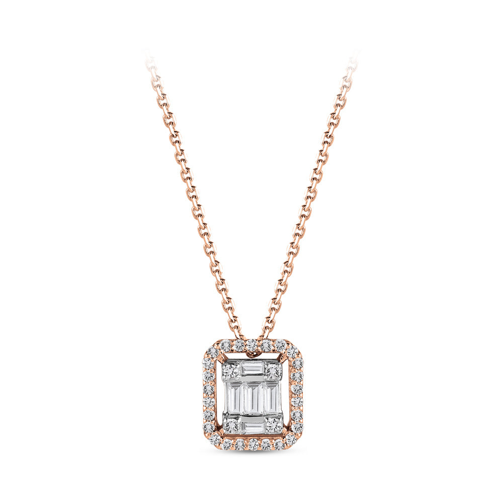 0.17 ct. Baguette Diamant Halskette