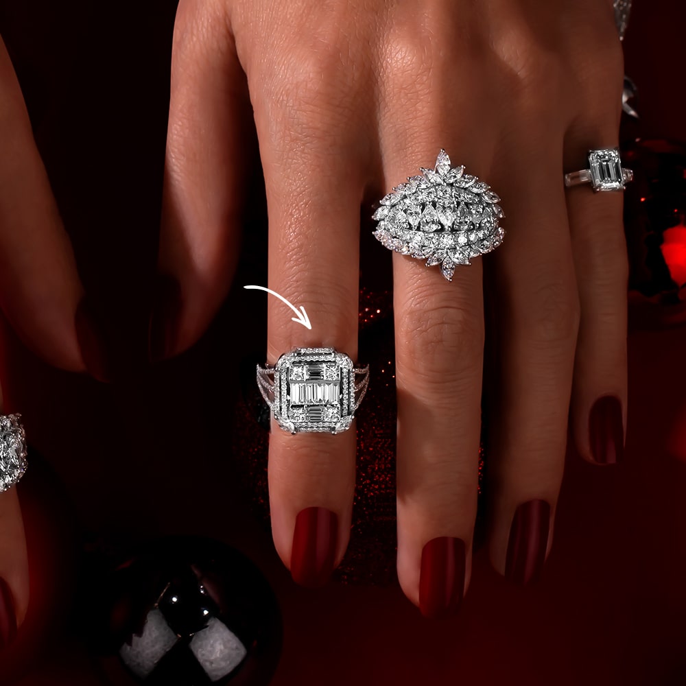 1.94 ct. Baguette Diamantring