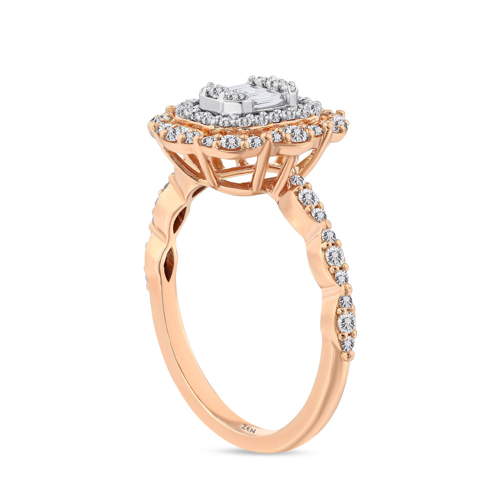 0.65 ct. Baguette Diamantring