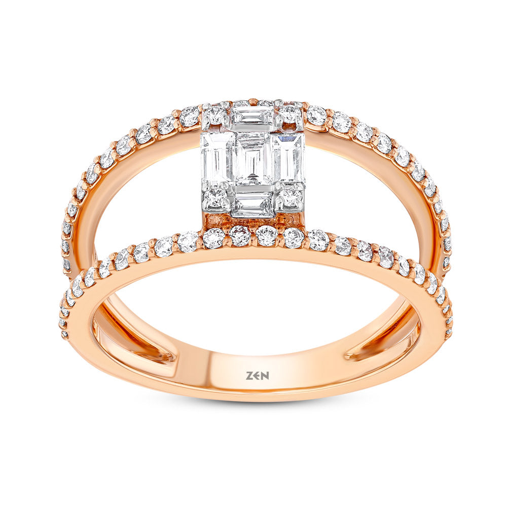 0.68 ct. Baguette Diamantring