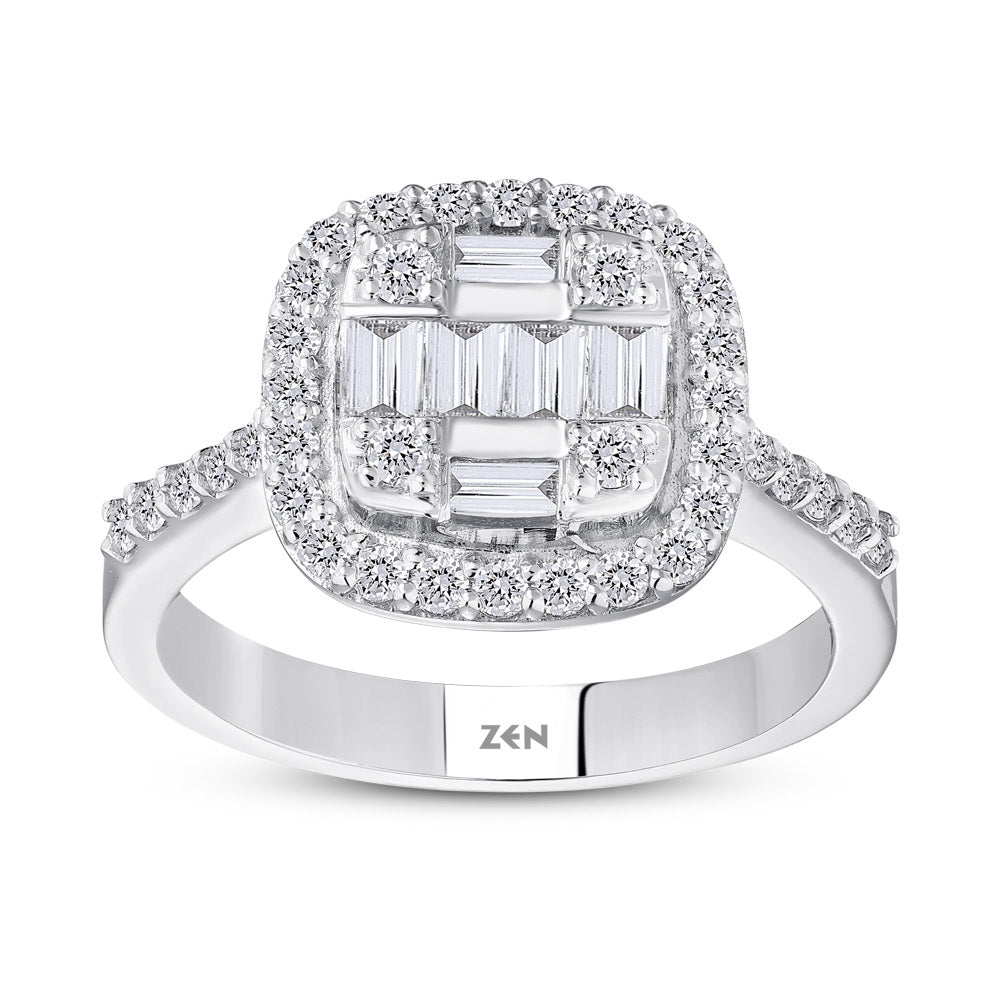 0.82 ct. Baguette Diamantring
