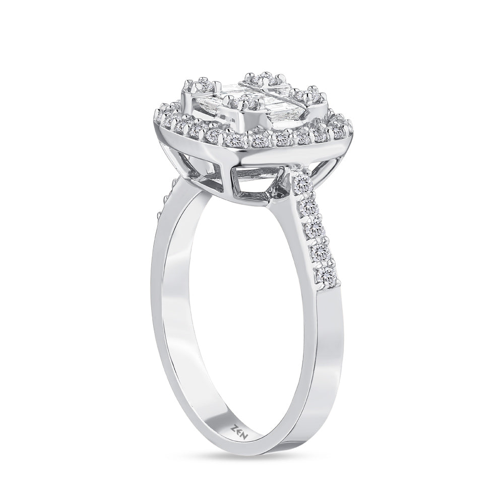 0.82 ct. Baguette Diamantring