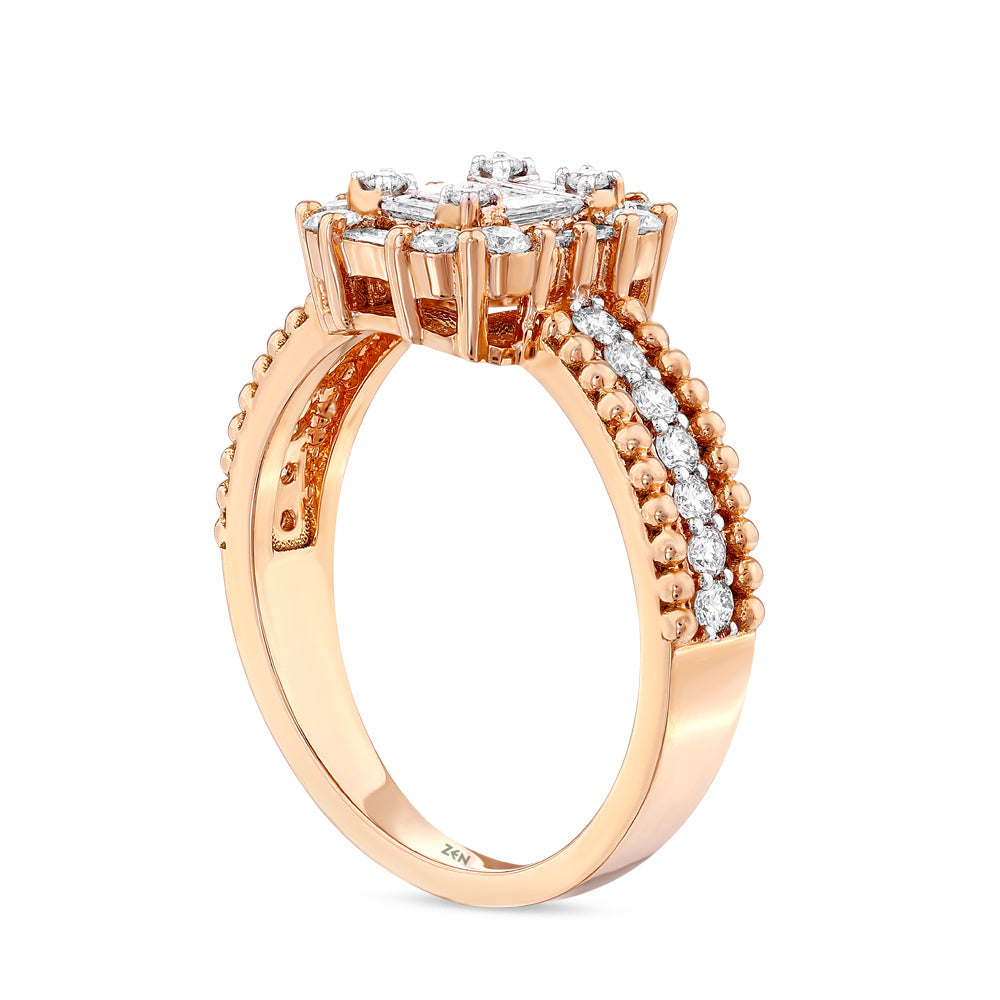 0.76 ct. Baguette Diamantring