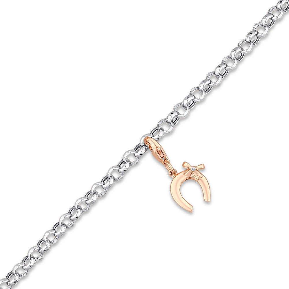 0.01 ct. Charm Hufeisen Armband