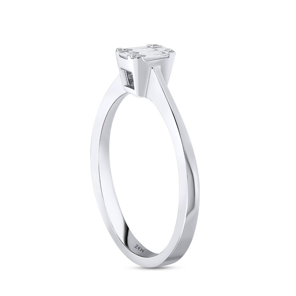 0.19 ct. Baguette Diamantring