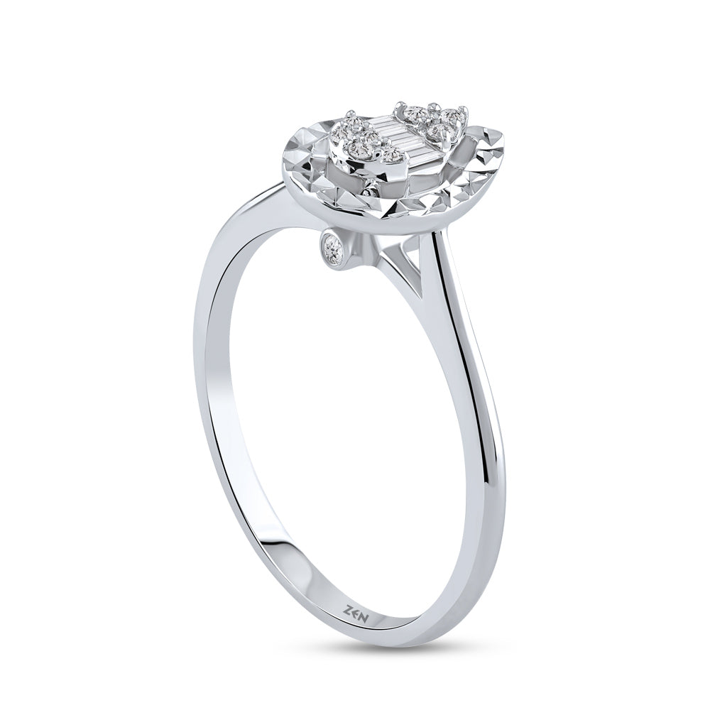 0.09 ct. Baguette Diamantring
