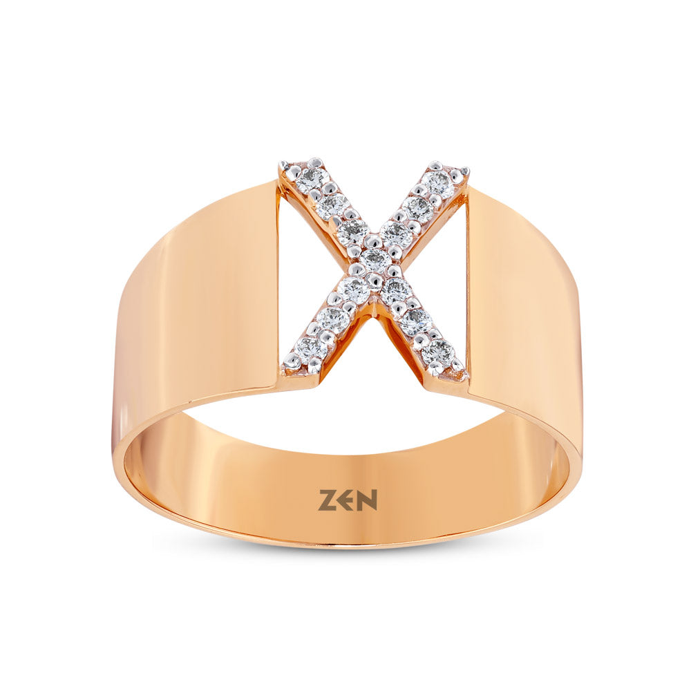 0.10 ct. Buchstabe X Diamantring