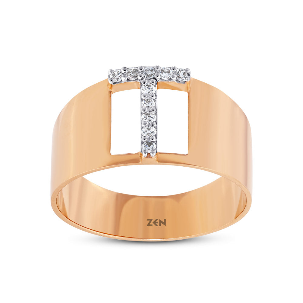 0.08 ct. Buchstabe T Ring