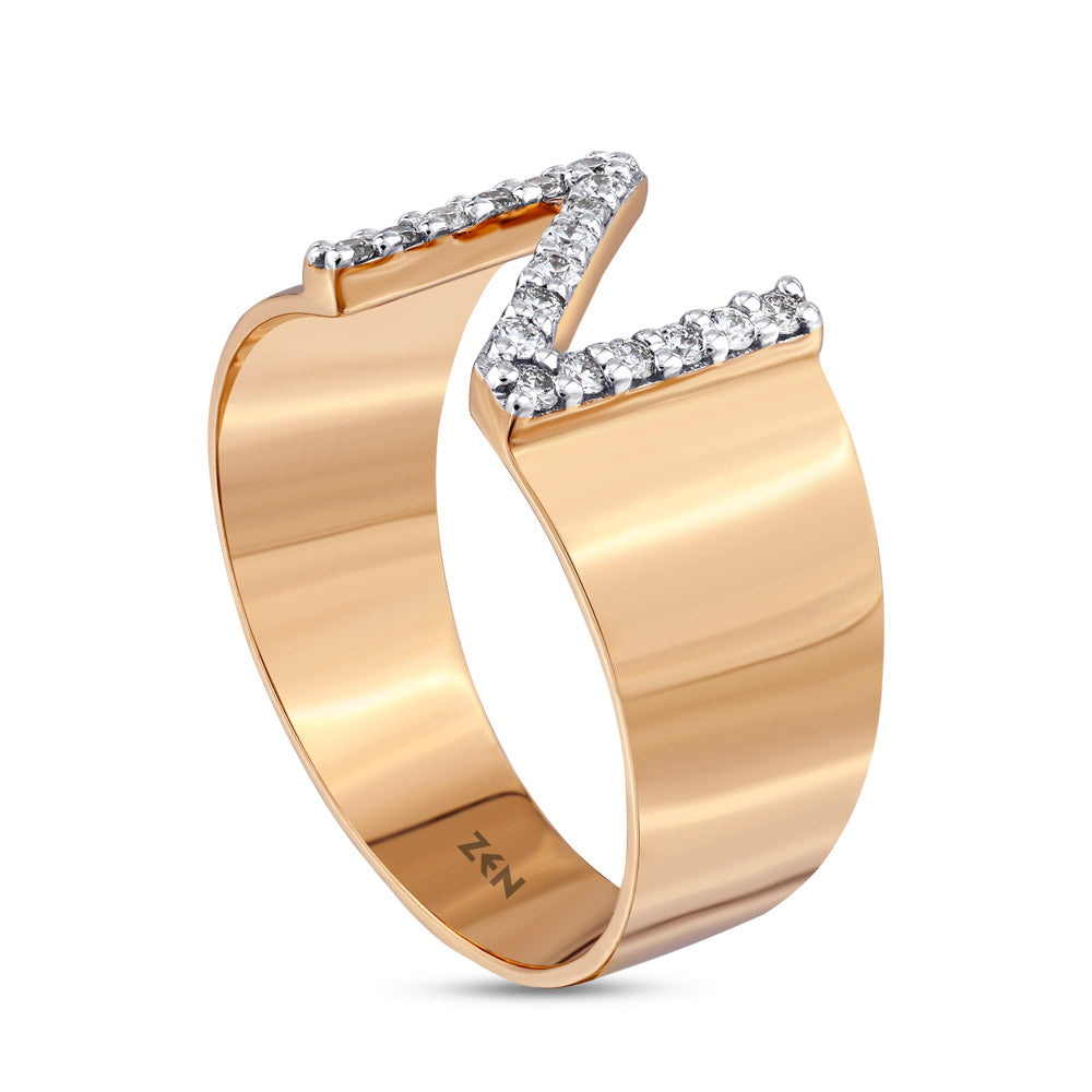 0.15 ct. Buchstabe N Diamantring
