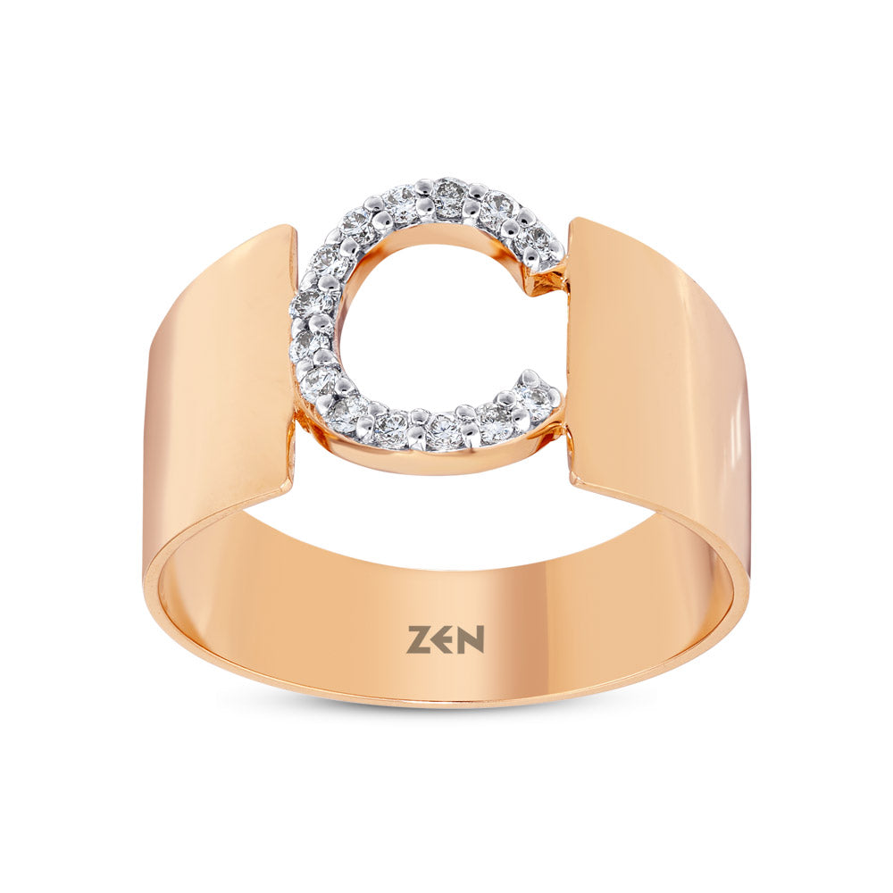 0.12 ct. Buchstabe C Diamantring