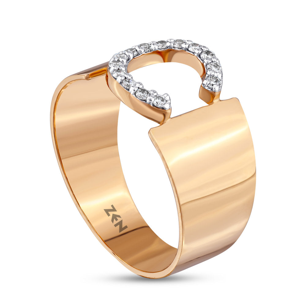 0.12 ct. Buchstabe C Diamantring