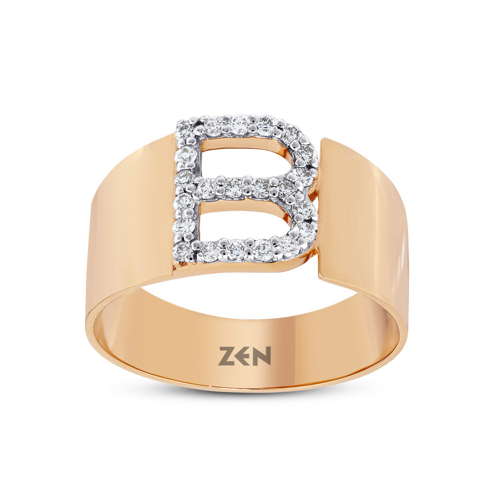 0.18 ct. Buchstabe B Diamantring