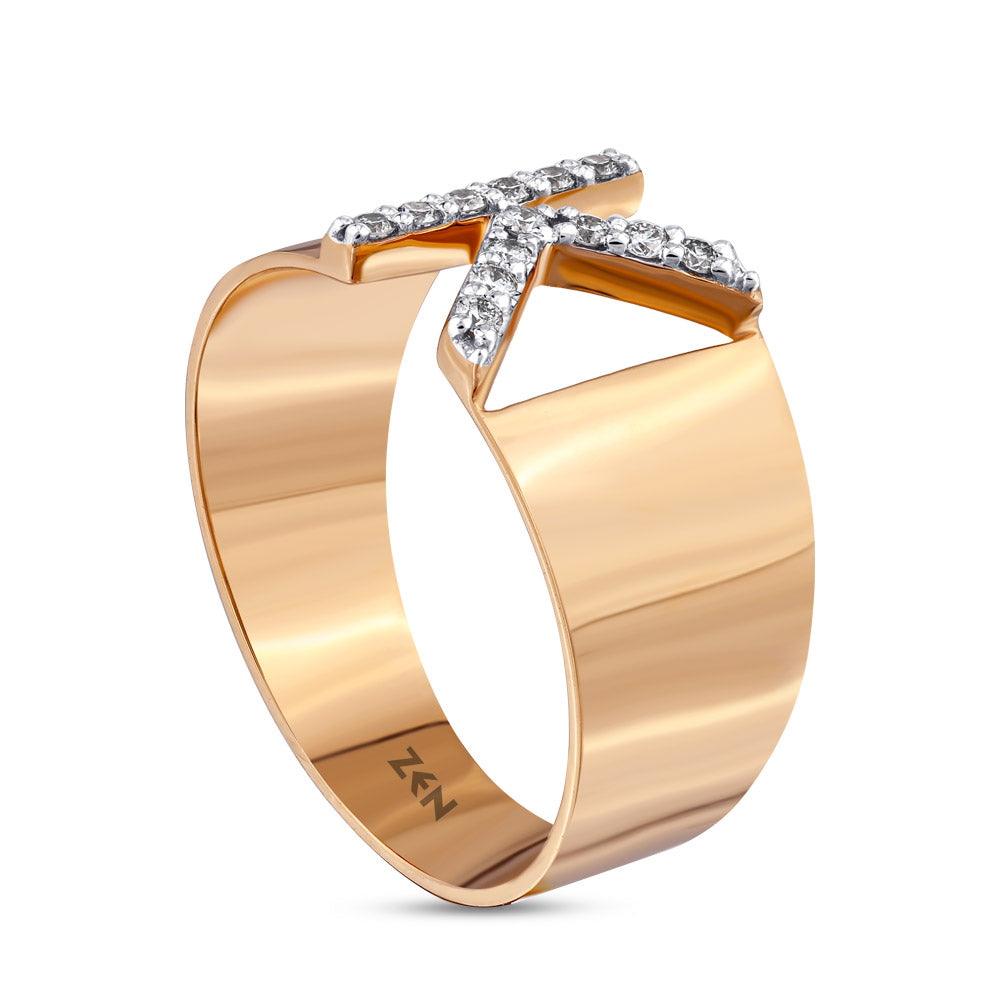 0.11 ct. Letter K Diamond Ring