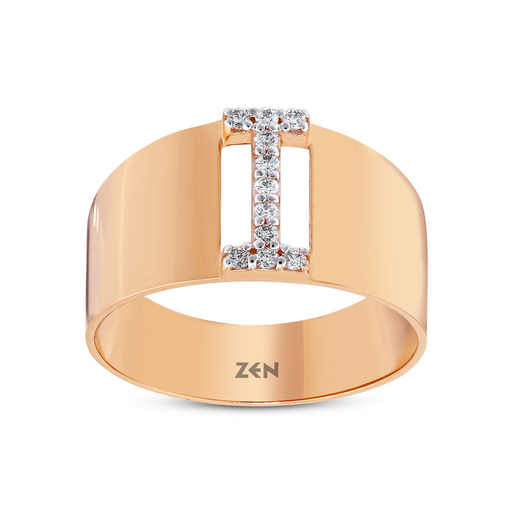 0.09 ct. Buchstabe I Diamantring