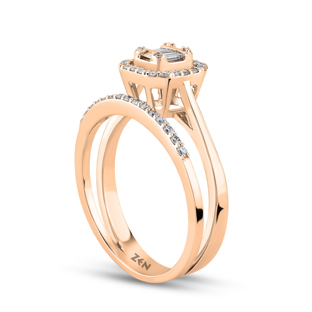 0.33 ct. Baguette Diamantring