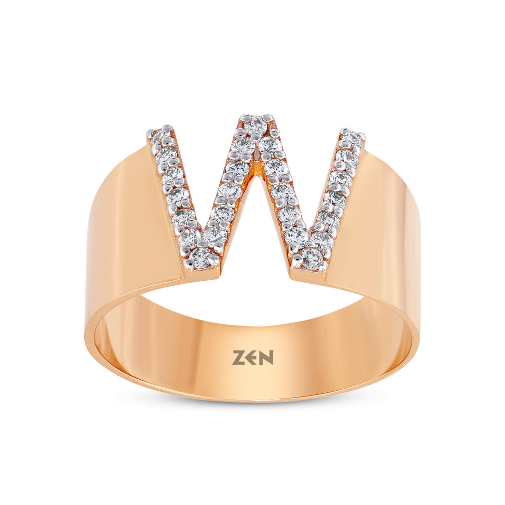 0.20 ct. Buchstabe W Diamantring