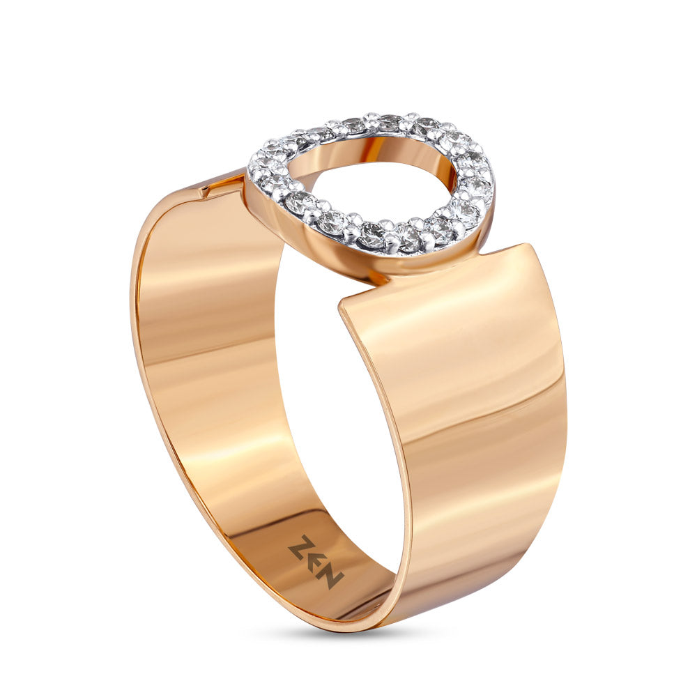 0.14 ct. Buchstabe O Diamantring