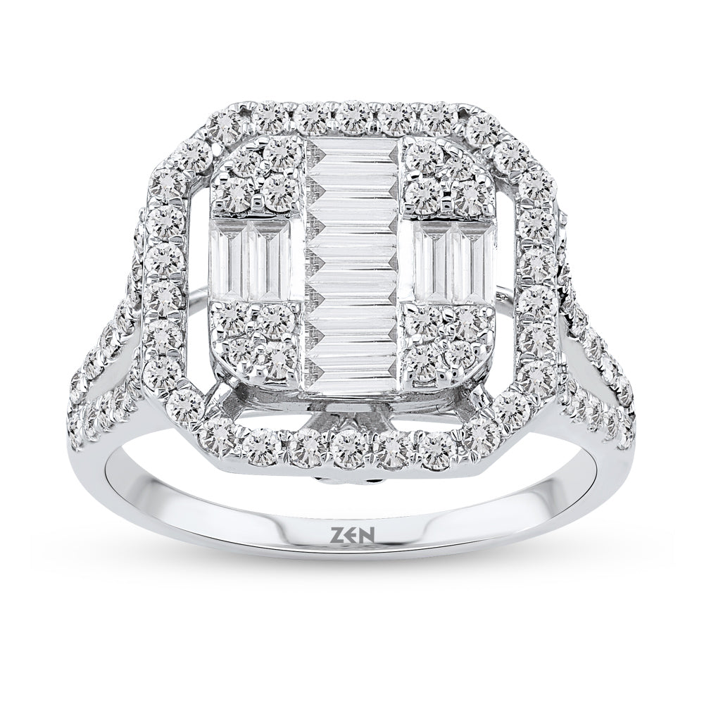 0.85 ct. Baguette Diamantring