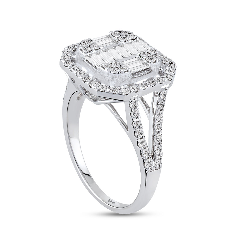 0.85 ct. Baguette Diamantring