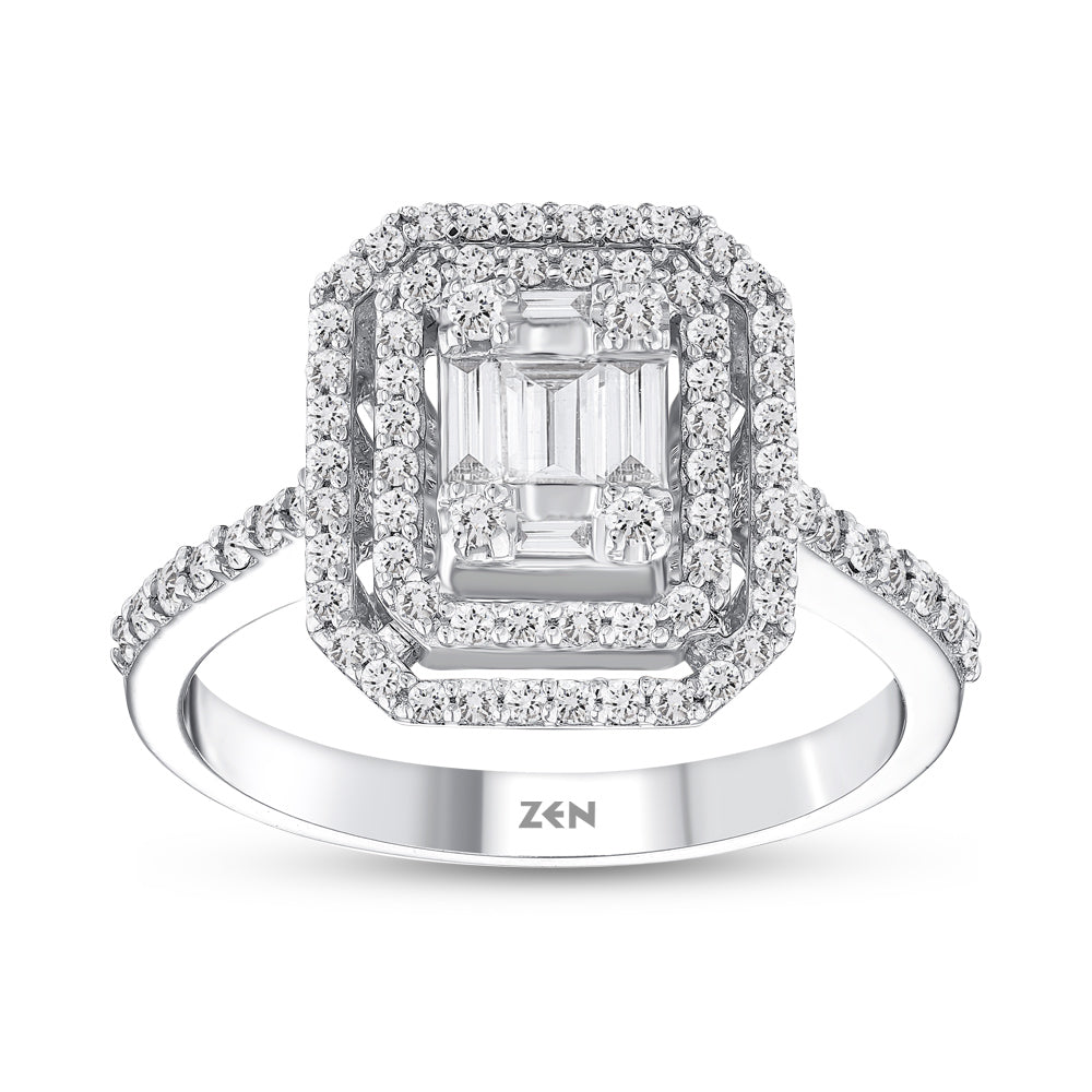 0.56 ct. Baguette Diamantring