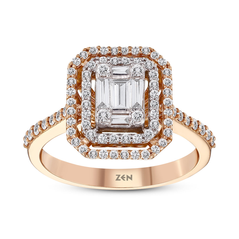 0.56 ct. Baguette Diamantring