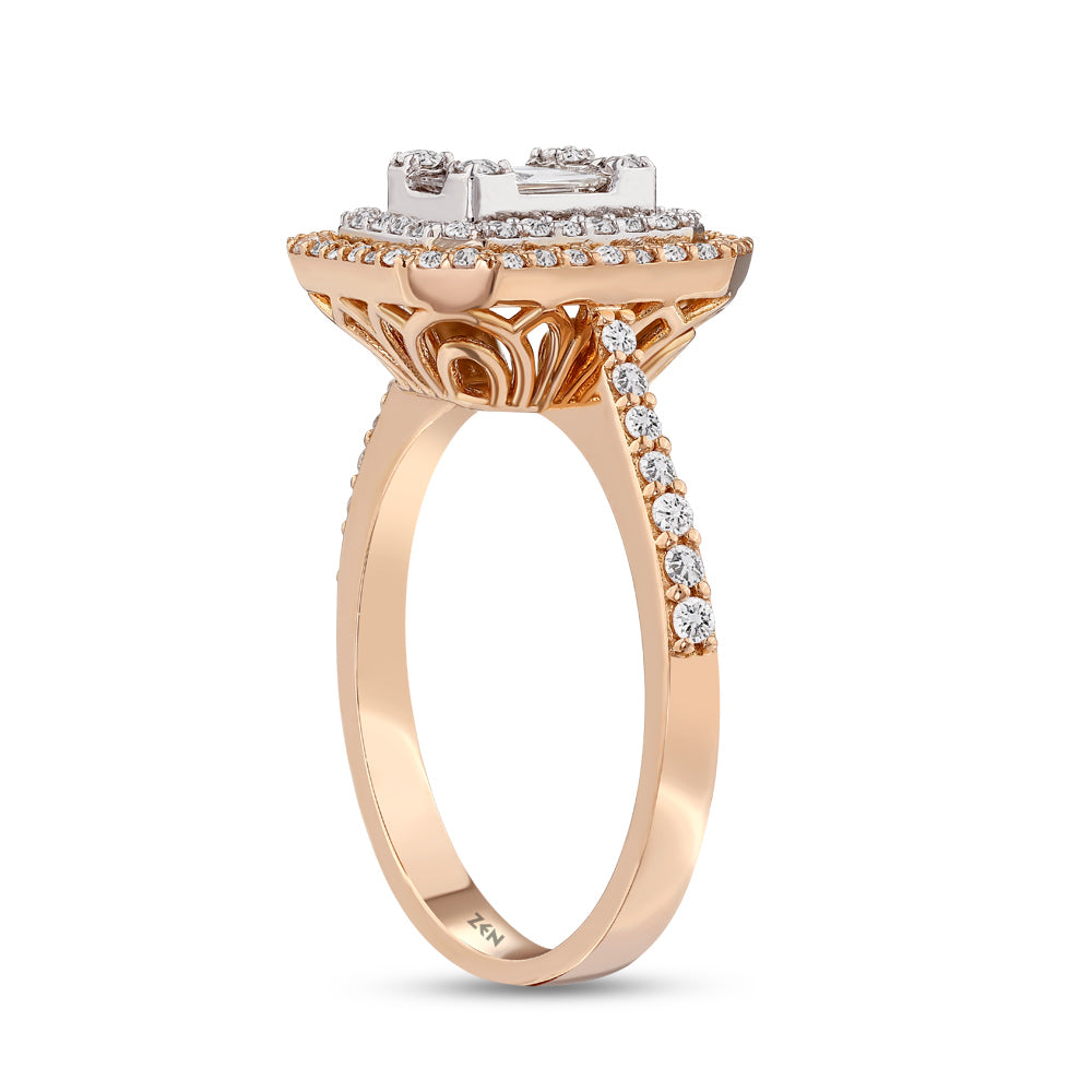 0.56 ct. Baguette Diamantring